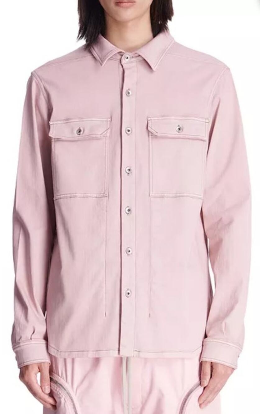 Rick Owens Denim Outershirt 63 Faded Pink Size Small